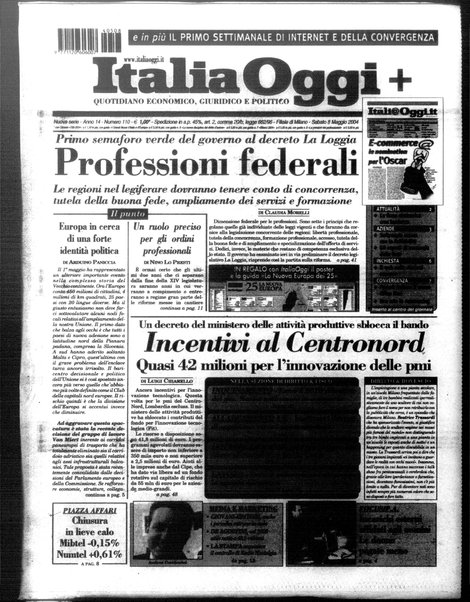 Italia oggi : quotidiano di economia finanza e politica